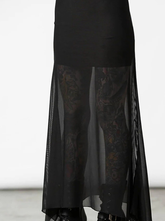 Killstar Dresses & Skirts - Killstar Black High-Low Sheer Maxi Skirt